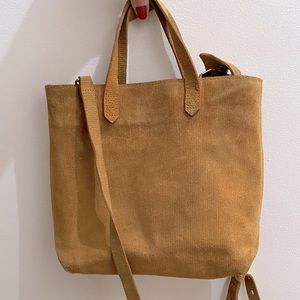 Madewell mini transport brown suede leather